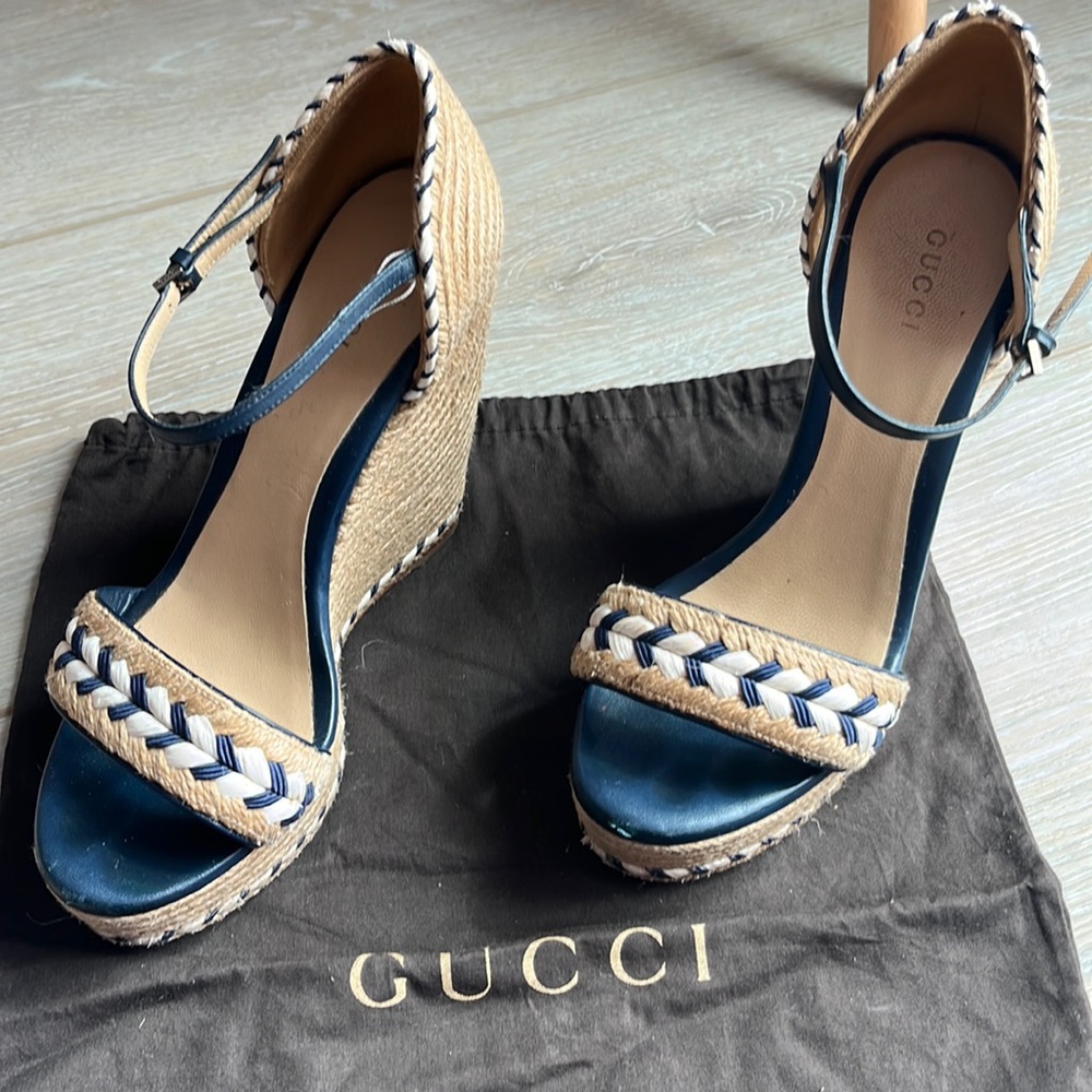 Authentic Gucci Tiffany Espadrille Wedge